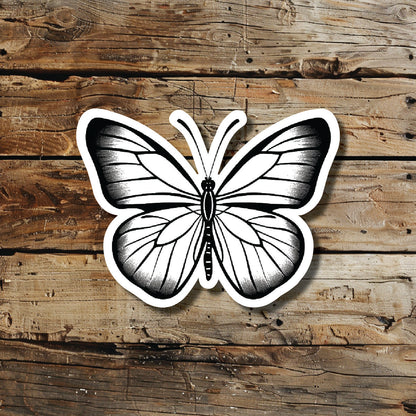 Simple Butterfly Symbolism Temporary Tattoo Idea Design Sticker