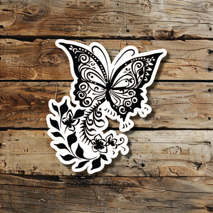 Butterfly Henna Temporary Tattoo Idea Design Sticker