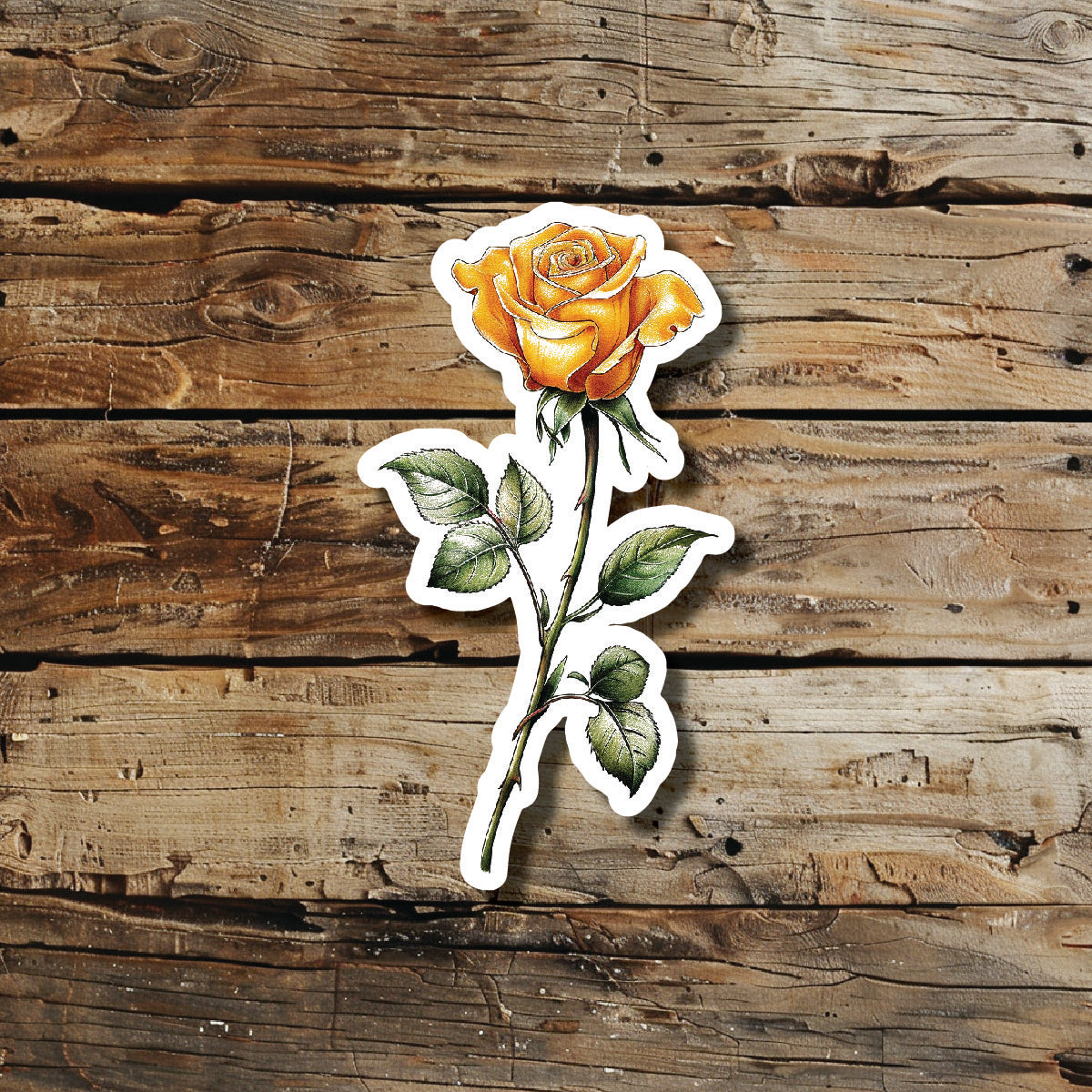 Yellow Rose Tattoo Idea Design Sticker