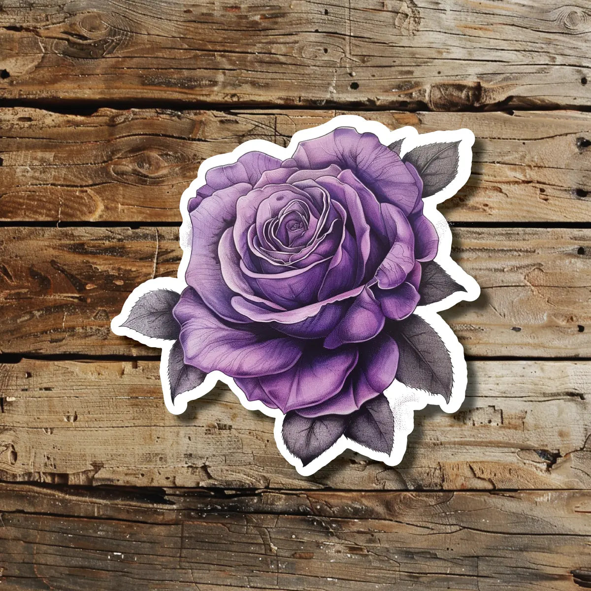 Purple Rose Temporary Tattoo Idea Design Sticker