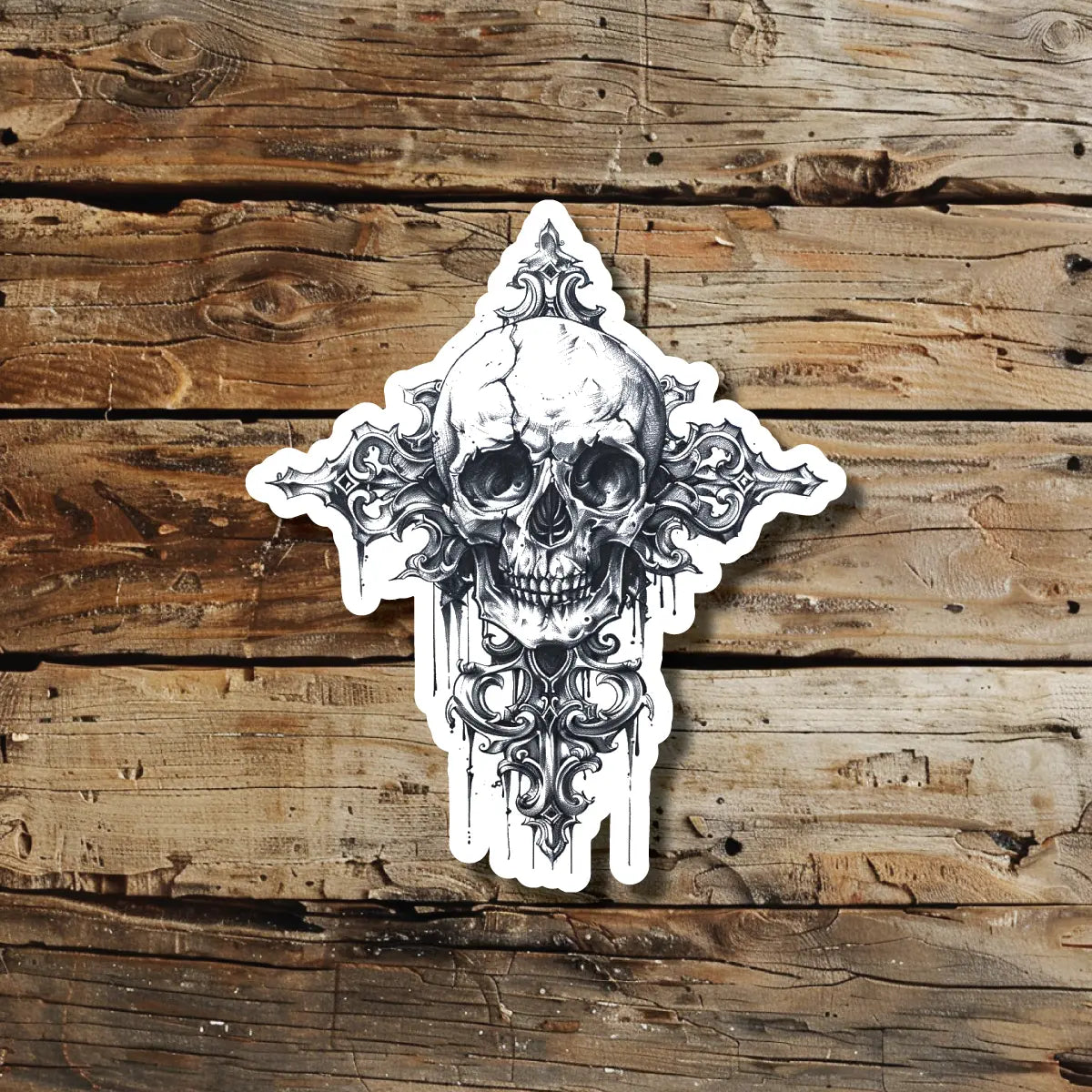 Skull Cross Tattoo Idea Design Sticker