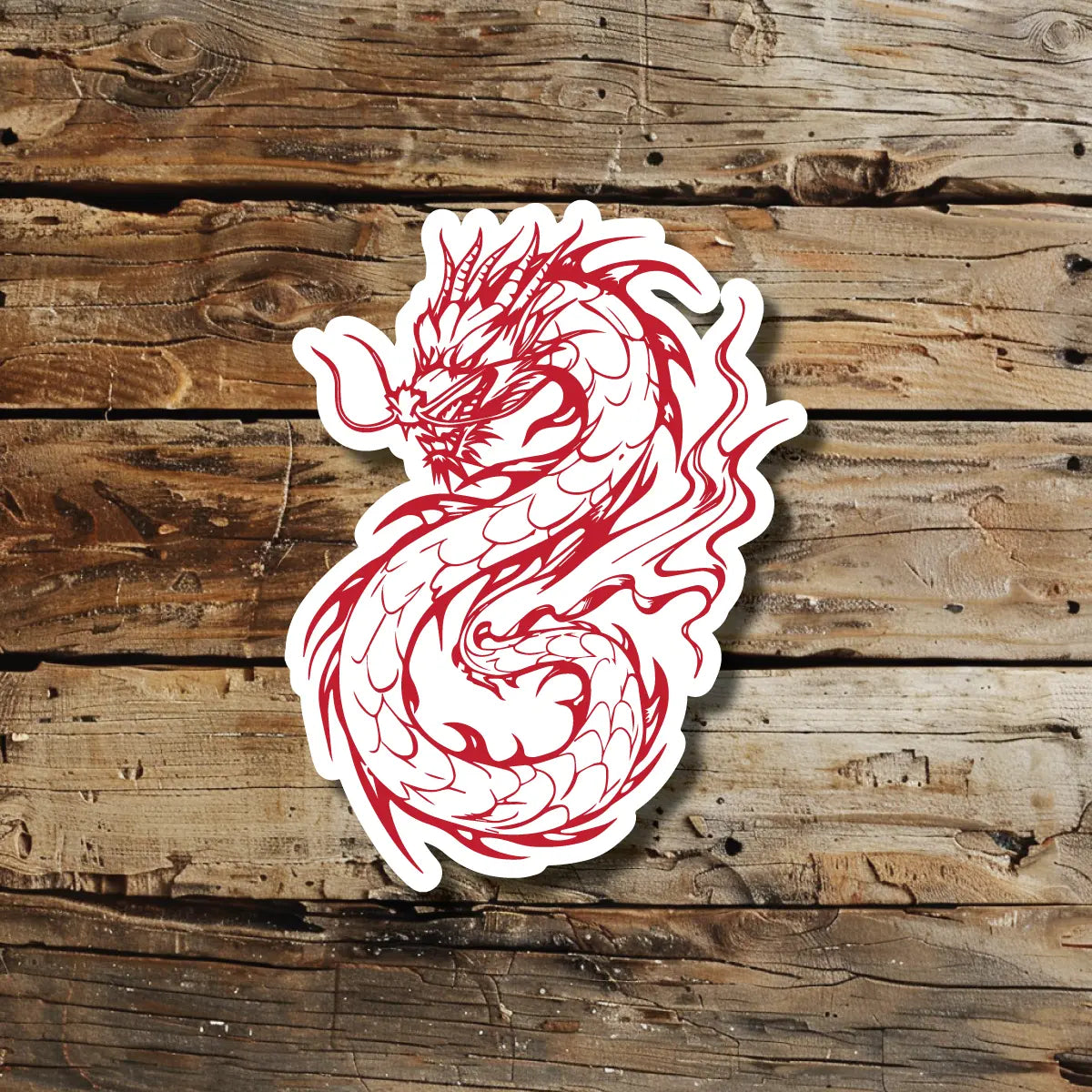 Red Dragon Outline Temporary Tattoo Idea Design Sticker