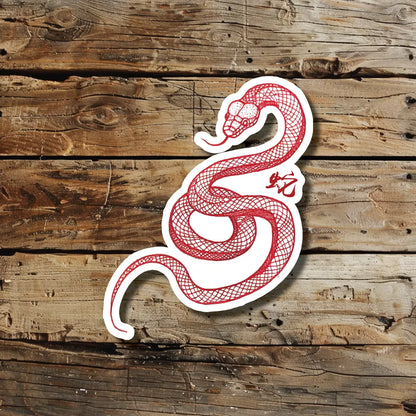 Chinese Red Snake Zodiac Temporary Tattoo Idea Design Sticker