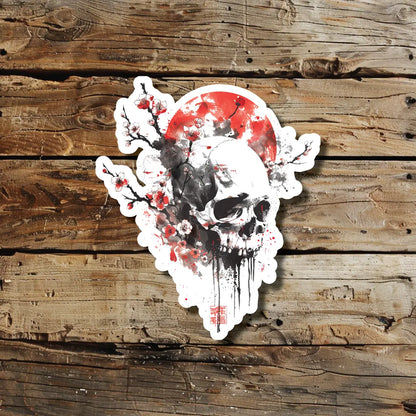 Japanese Skull Temporary Tattoo Idea Design Sticker