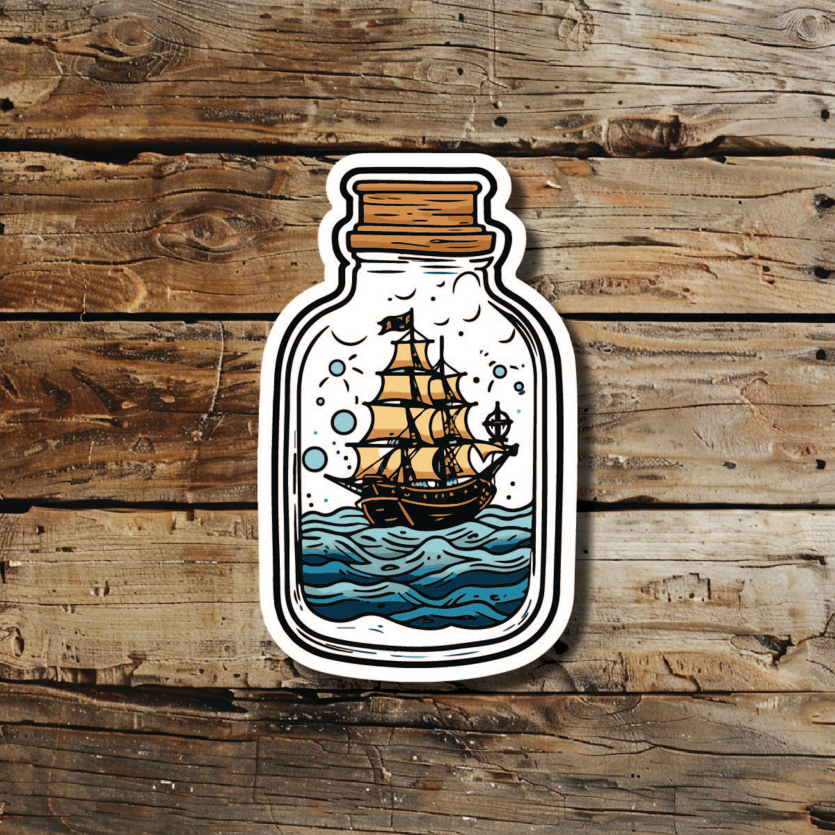 Ship in a Bottle Temporary Tattoo Idea Design Sticker