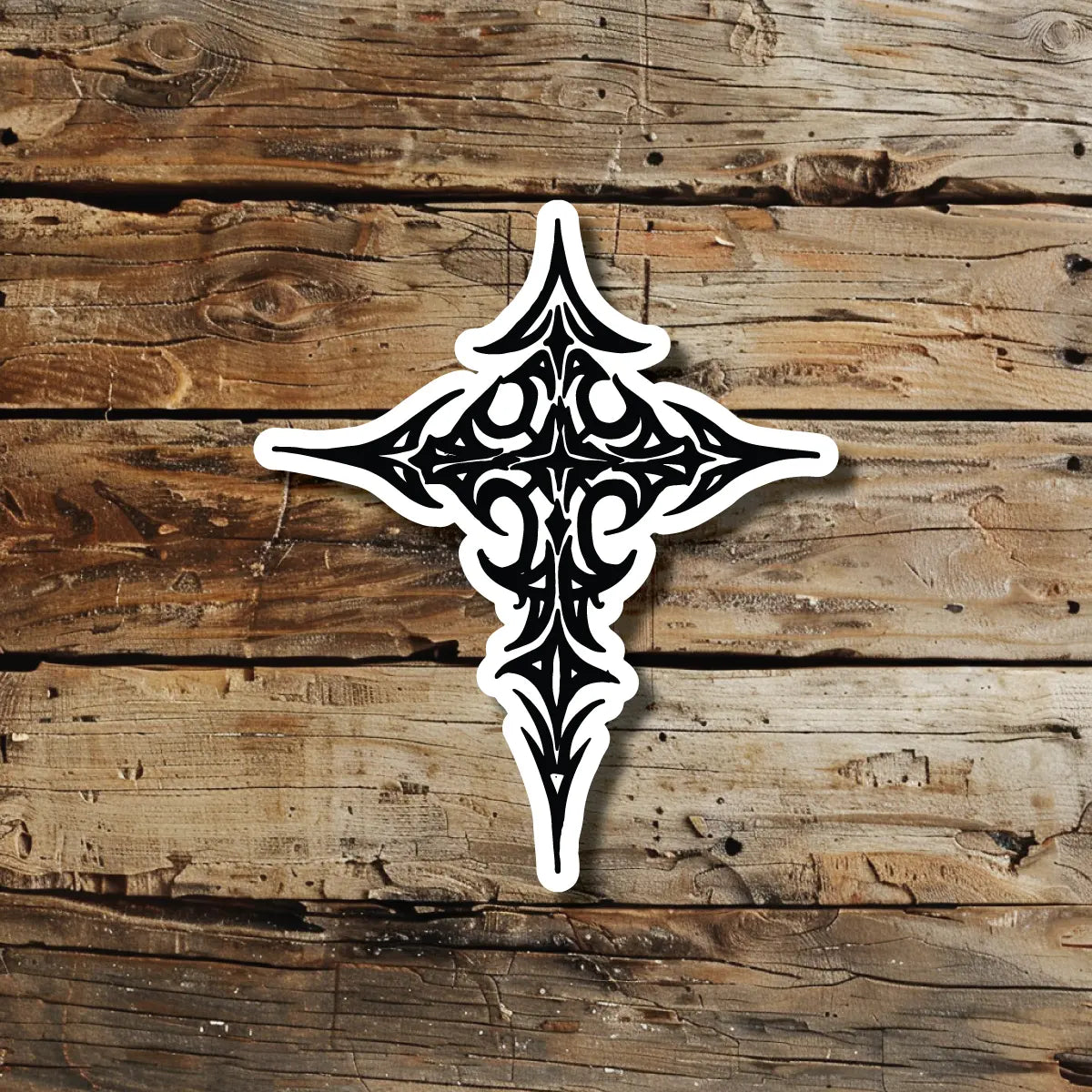 Tribal Cross Tattoo Idea Design Sticker