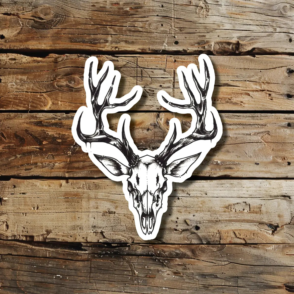 Deer Animal Skull Temporary Tattoo Idea Design Sticker