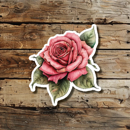 Pink Rose Temporary Tattoo Idea Design Sticker