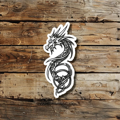 Celtic Viking in Nordic Style Dragon Temporary Tattoo Idea Design Sticker