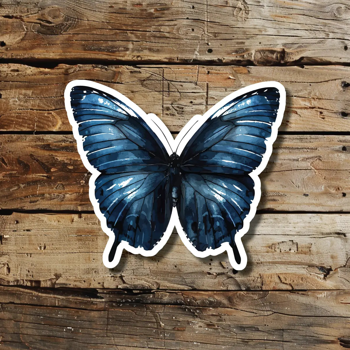 Blue Butterfly Temporary Tattoo Idea Design Sticker