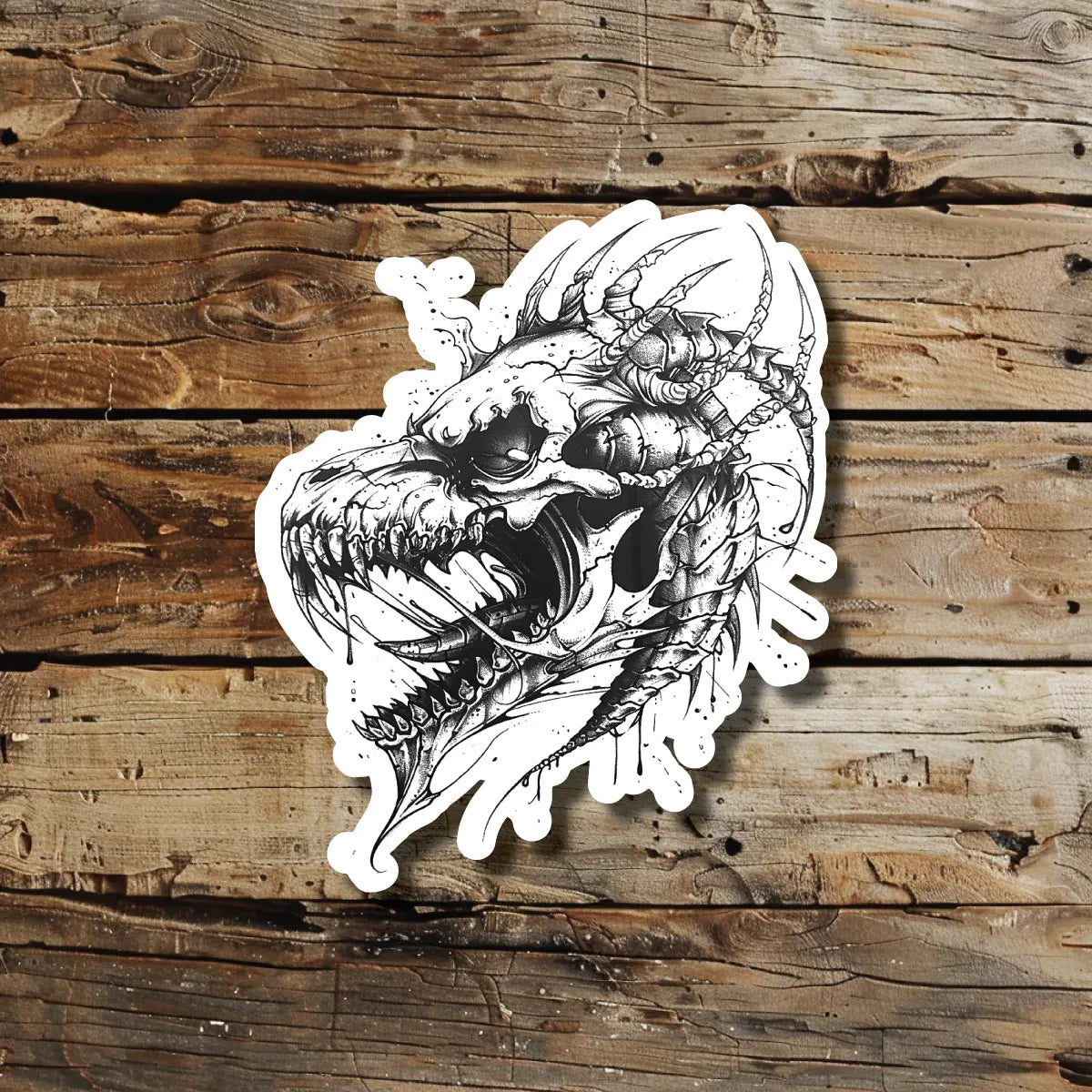 Dragon Skull Temporary Tattoo Idea Design Sticker