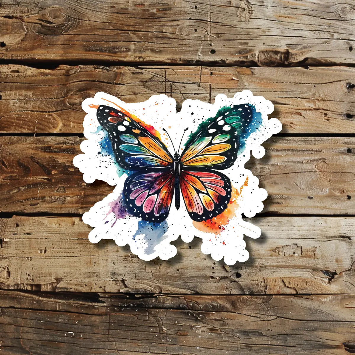 Colorful Butterfly Watercolor Temporary Tattoo Idea Design Sticker