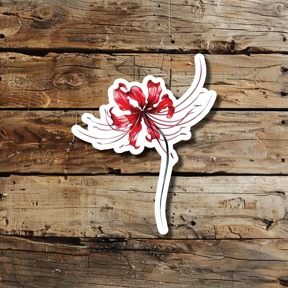 Red Spider Lily Temporary Tattoo Idea Design Sticker