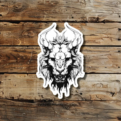 Lion Skull Temporary Tattoo Idea Design Sticker