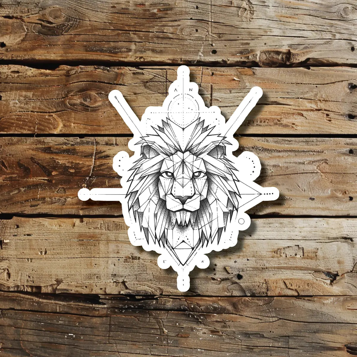 Geometric Lion Temporary Tattoo Idea Design Sticker