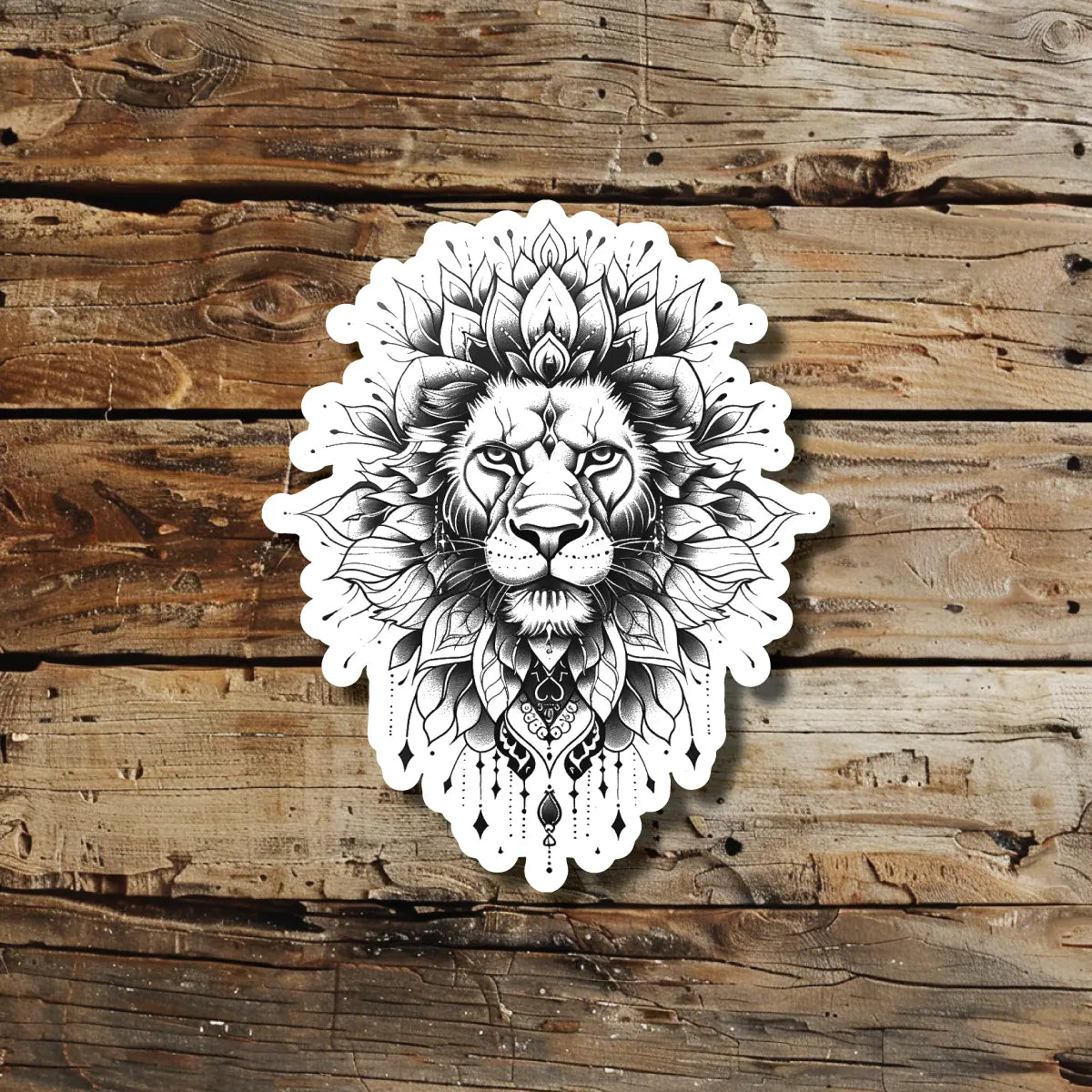 Lion Mandala Temporary Tattoo Idea Design Sticker