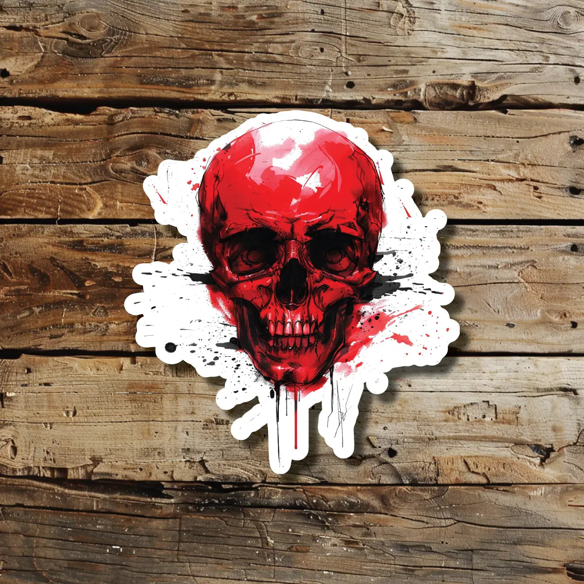 Red Skull Temporary Tattoo Idea Design Sticker