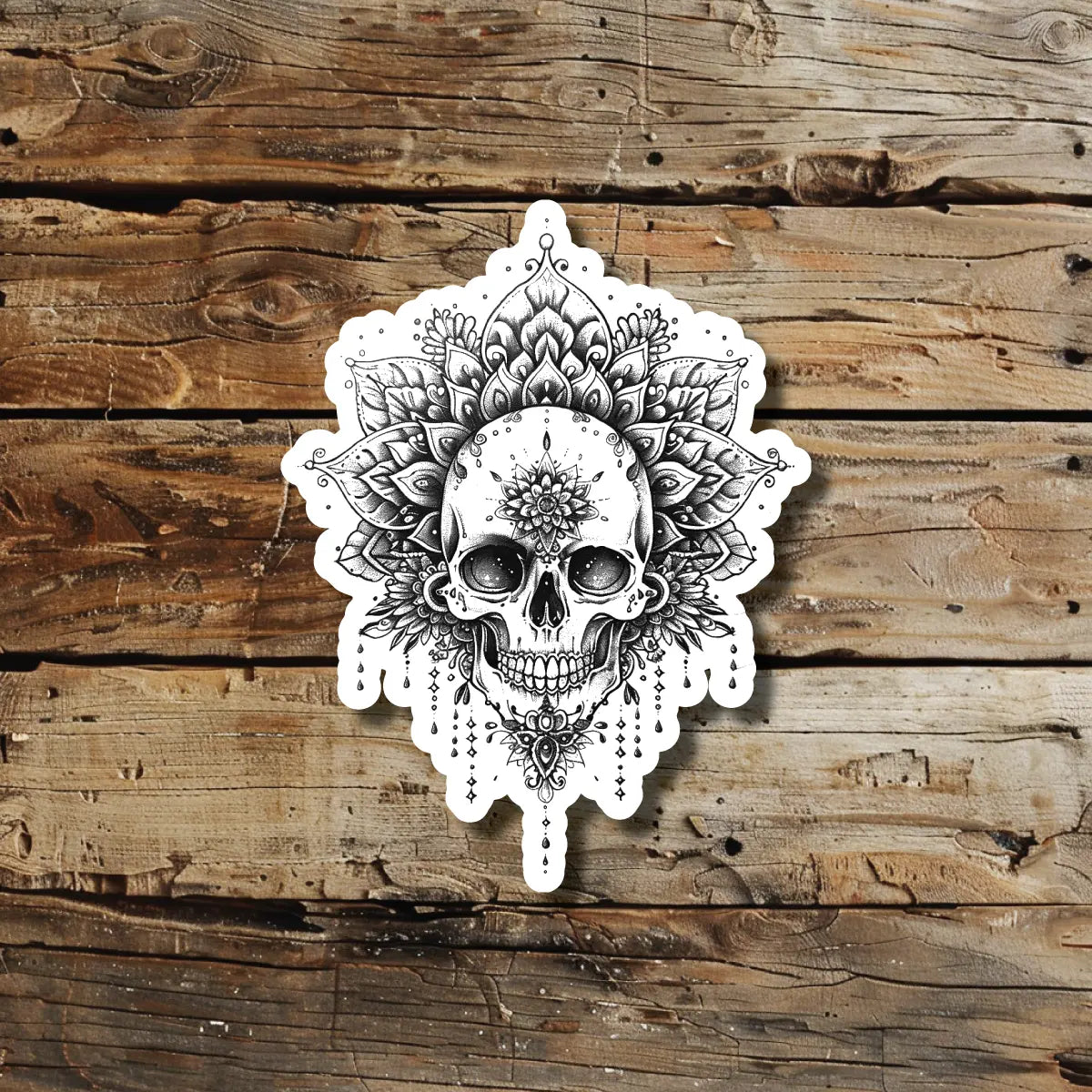 Mandala Skull Temporary Tattoo Idea Design Sticker