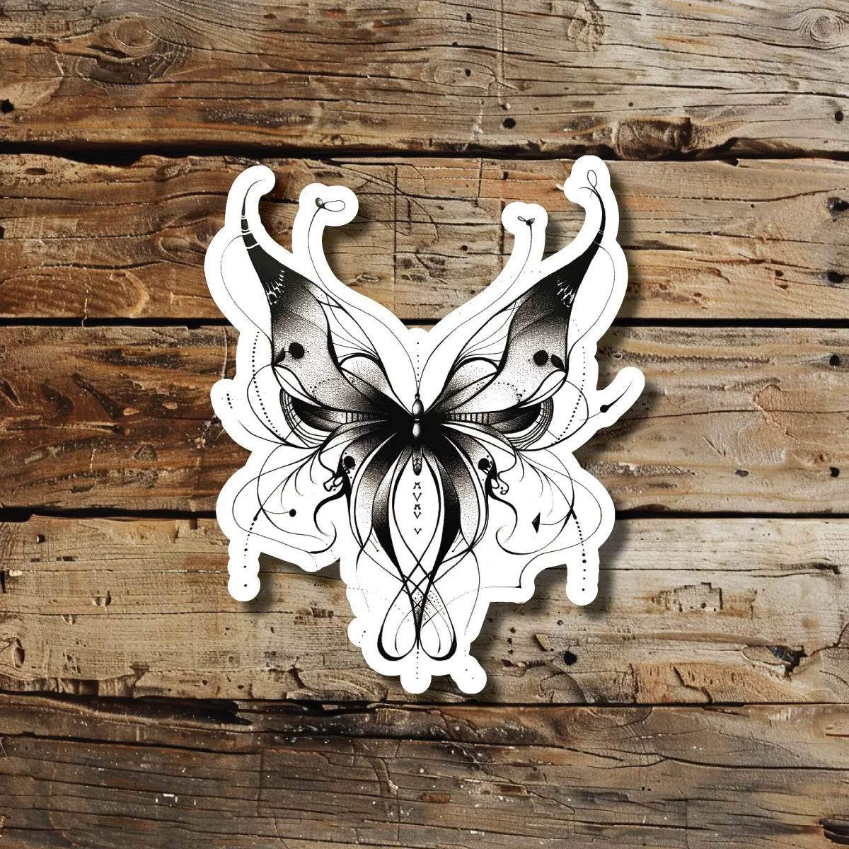 Abstract Butterfly Temporary Tattoo Idea Design Sticker