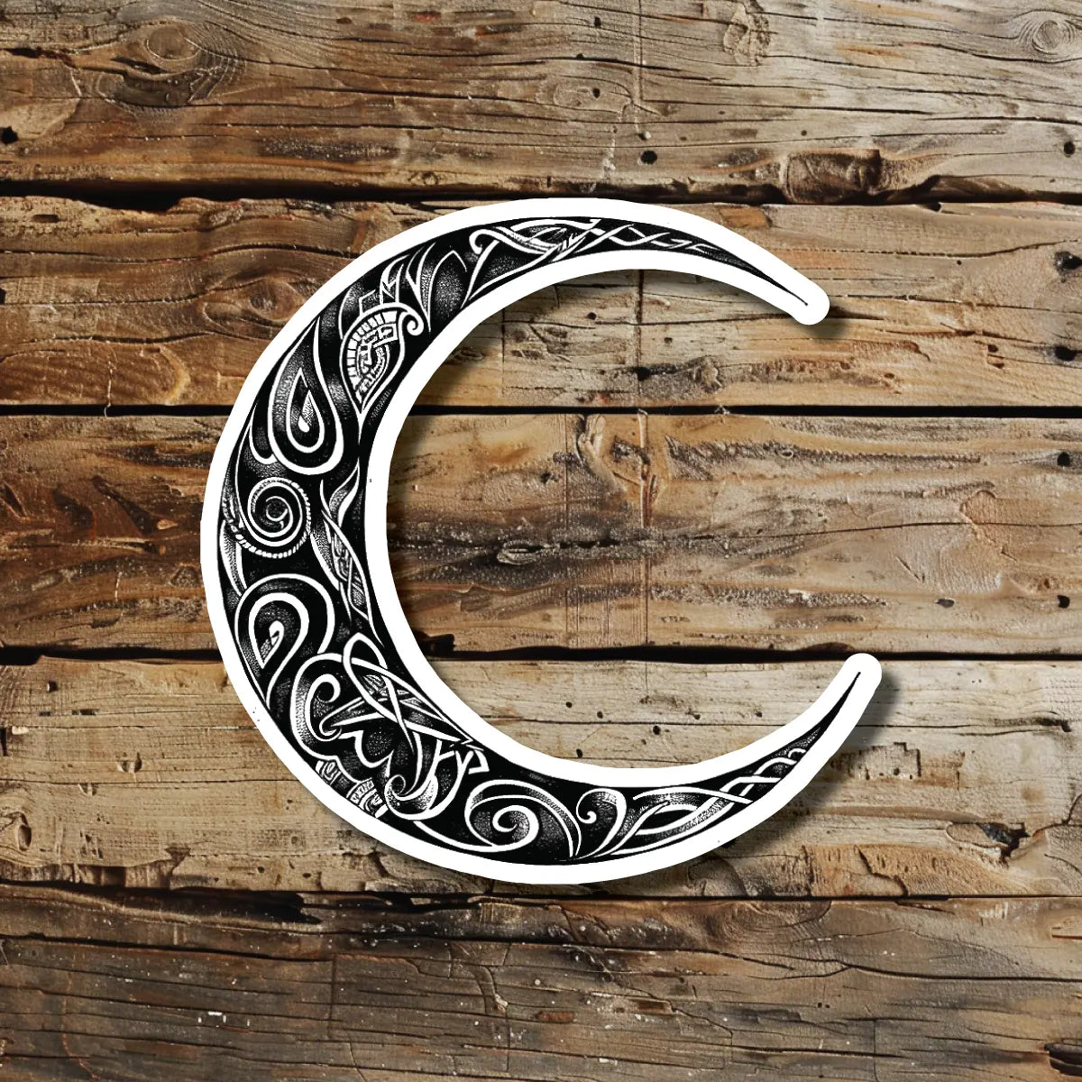 Tribal Celtic Moon Tattoo Idea Design Sticker