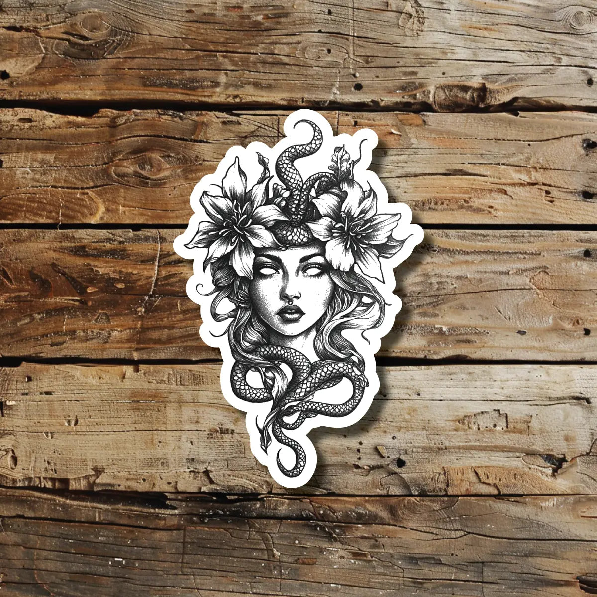 Medusa Flower Temporary Tattoo Idea Design Sticker