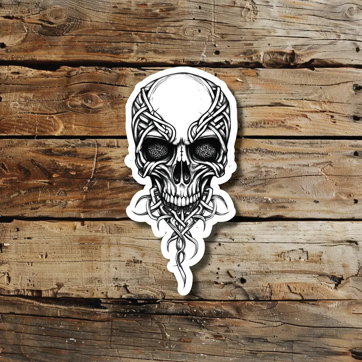 Celtic Skull Temporary Tattoo Idea Design Sticker