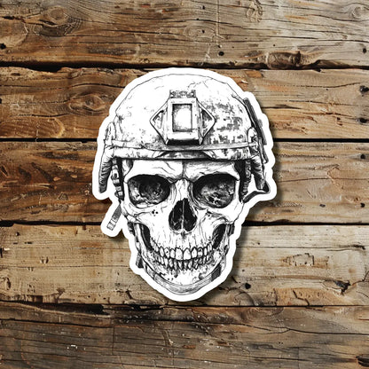 Military Skull Temporary Tattoo Idea Design Sticker