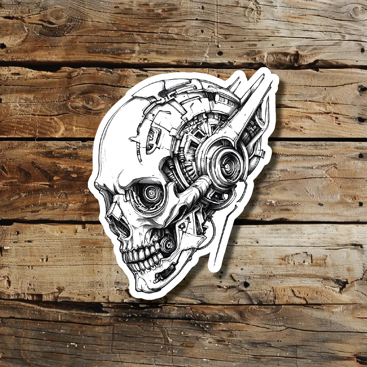 Biomechanical Skull Temporary Tattoo Idea Design Sticker