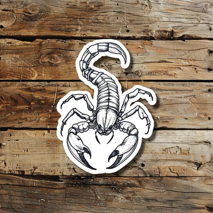 Simple Scorpion Outline Temporary Tattoo Idea Design Sticker