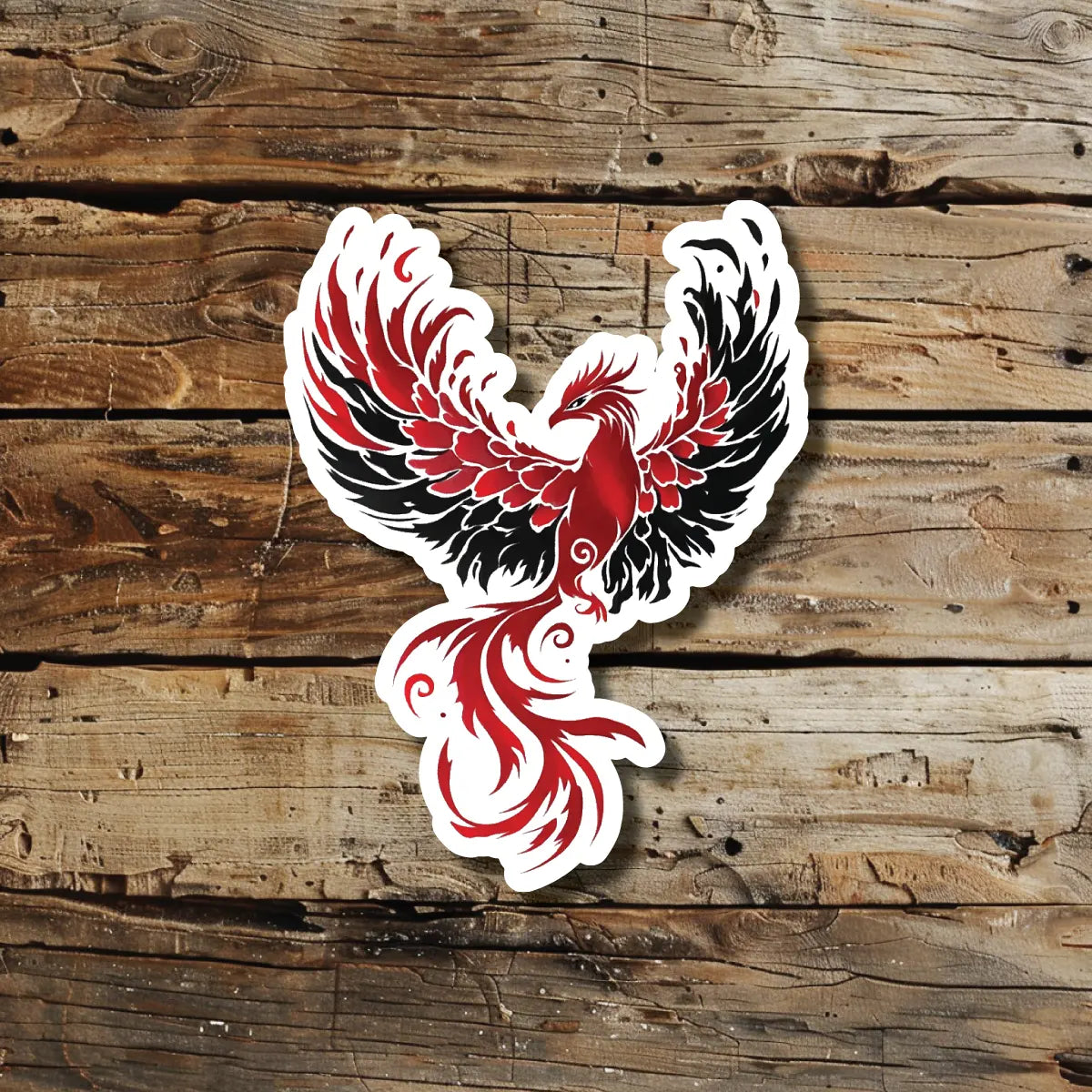 Red Phoenix Mythology Temporary Tattoo Idea Design Sticker