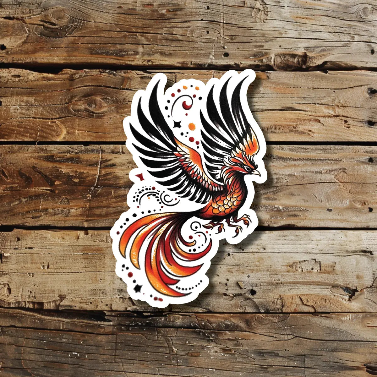 best cool simple small black red color neo traditional phoenix mythological animal fake realistic temporary tattoo sticker design idea drawing for men and women