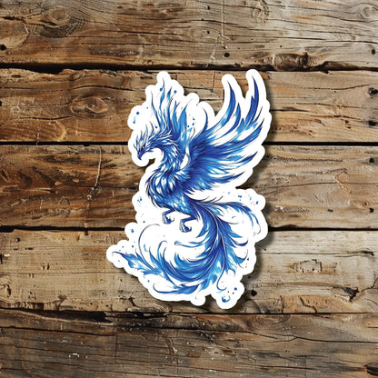 best cool simple small blue color phoenix mythological animal fake realistic temporary tattoo sticker design idea drawing for men and women