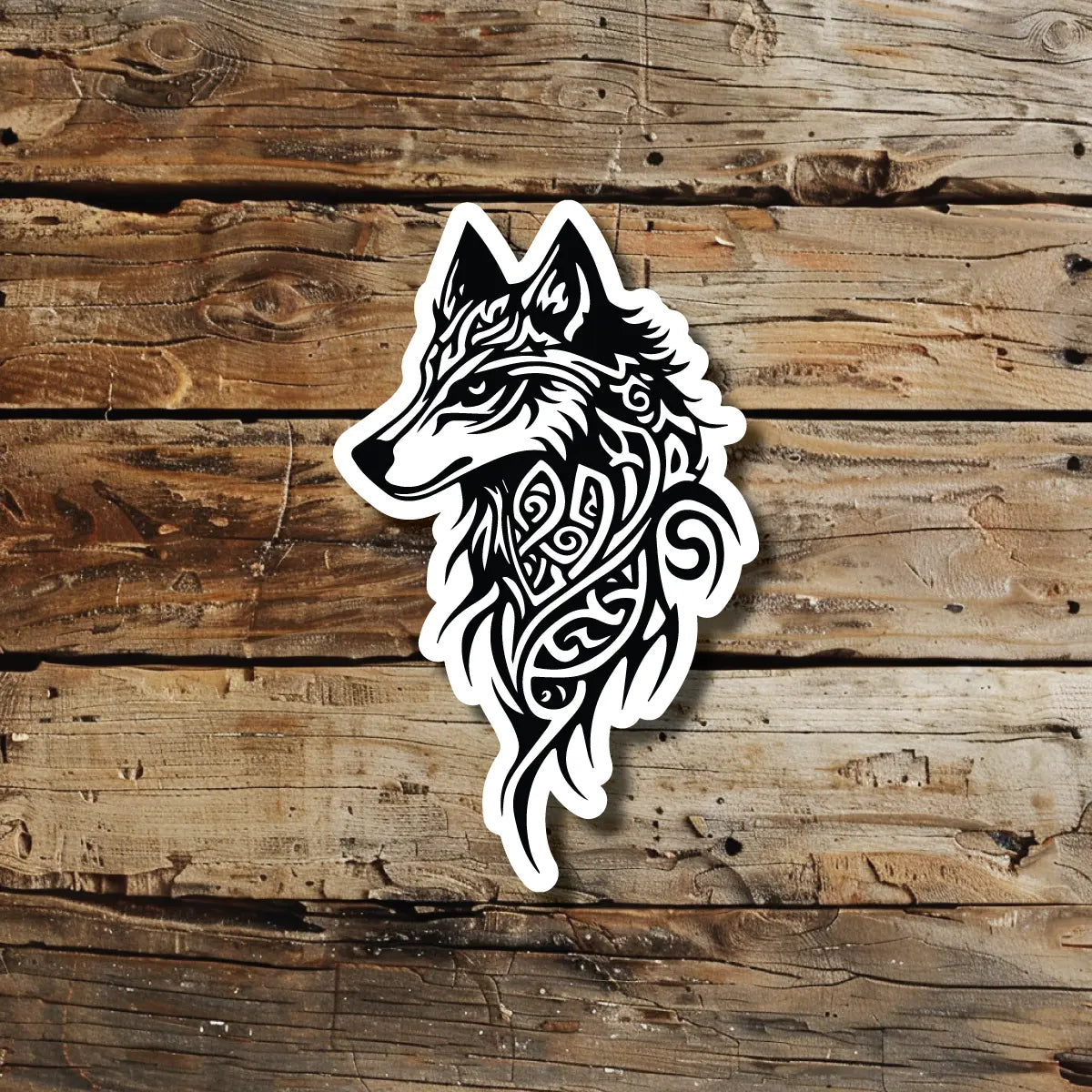 best cool simple small black white grey color tribal celtic viking wolf animal fake realistic temporary tattoo sticker design idea drawing for men and women