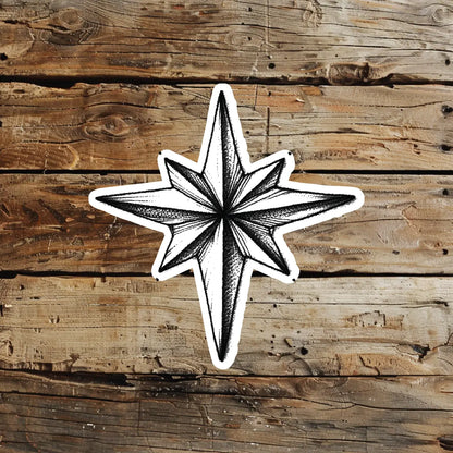 best cool simple small black white grey color Geometric, Outline Nautical Star Outline Space fake temporary tattoo sticker design idea for men and women