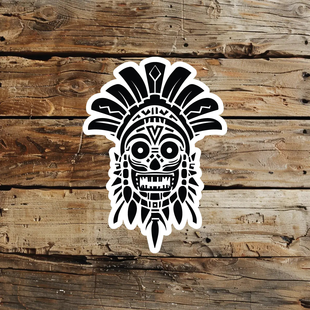 best cool simple small black white grey color Tribal Tribal Aztec Skull Skull fake temporary tattoo sticker design idea for men and women