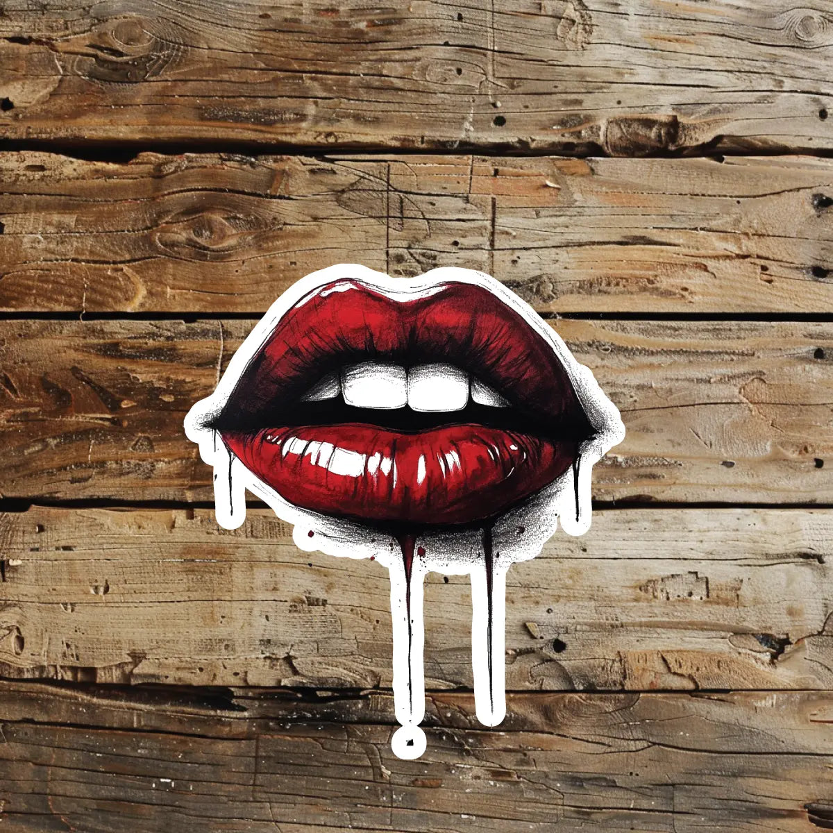 best cool simple small black white grey color Red Color, Brush, Realism Creepy Red Lip Horror fake temporary tattoo sticker design idea for men and women