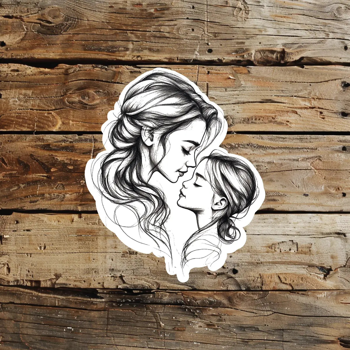 best cool simple small black white grey color Illustrative Simple Mother Daughter Family fake temporary tattoo sticker design idea for men and women