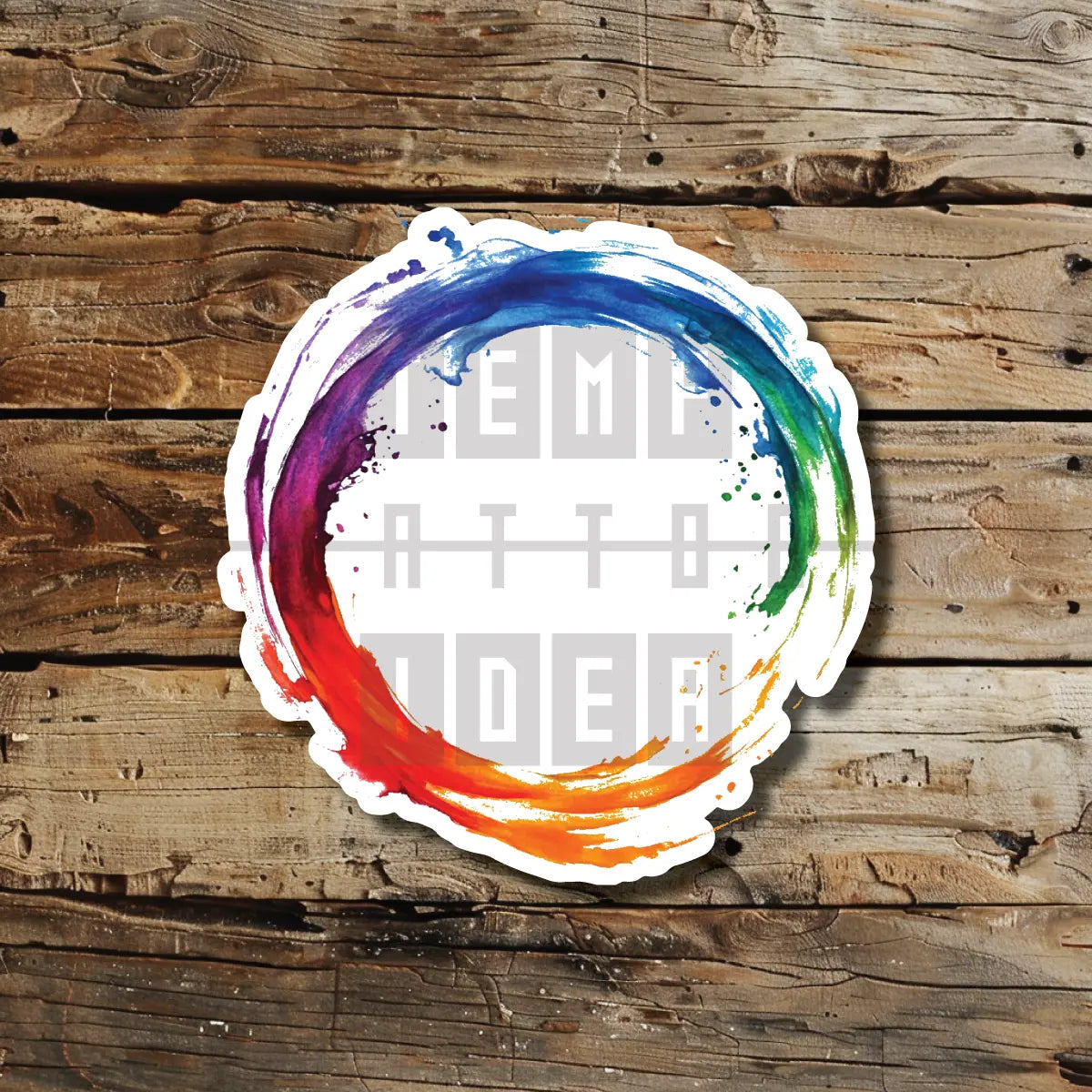 Rainbow Zen Circle Watercolor Multi-Size Temporary Tattoo Idea Design Vinyl Sticker