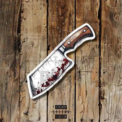 chef's bloody butcher knife cook baking culinary tattoo idea design drawing flash vinyl sticker