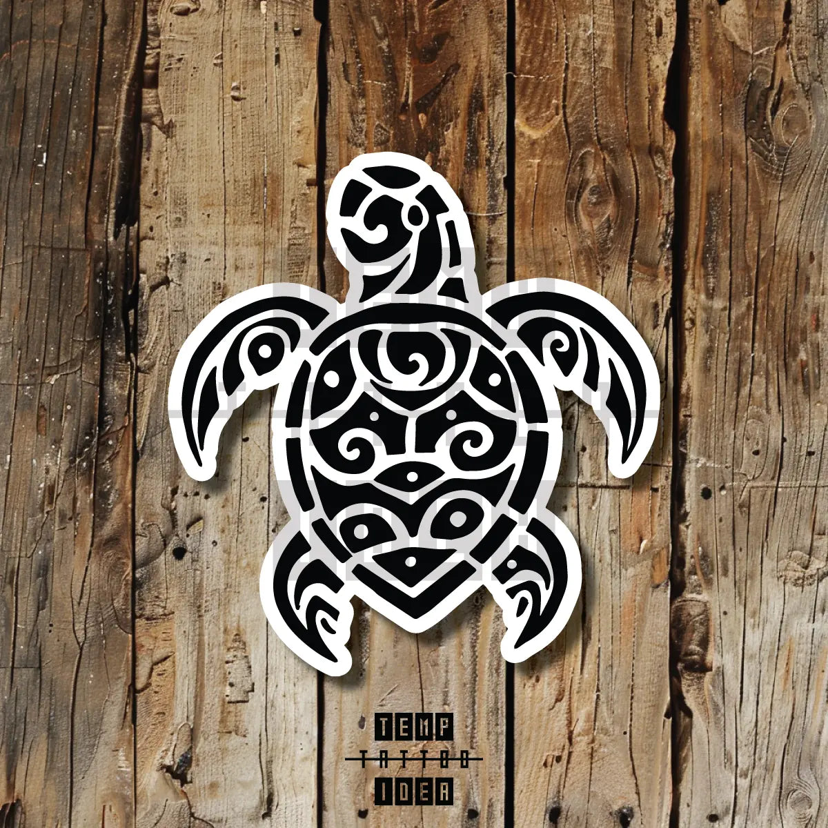 simple tribal polynesian sea turtle maori tattoo idea design drawing flash vinyl sticker