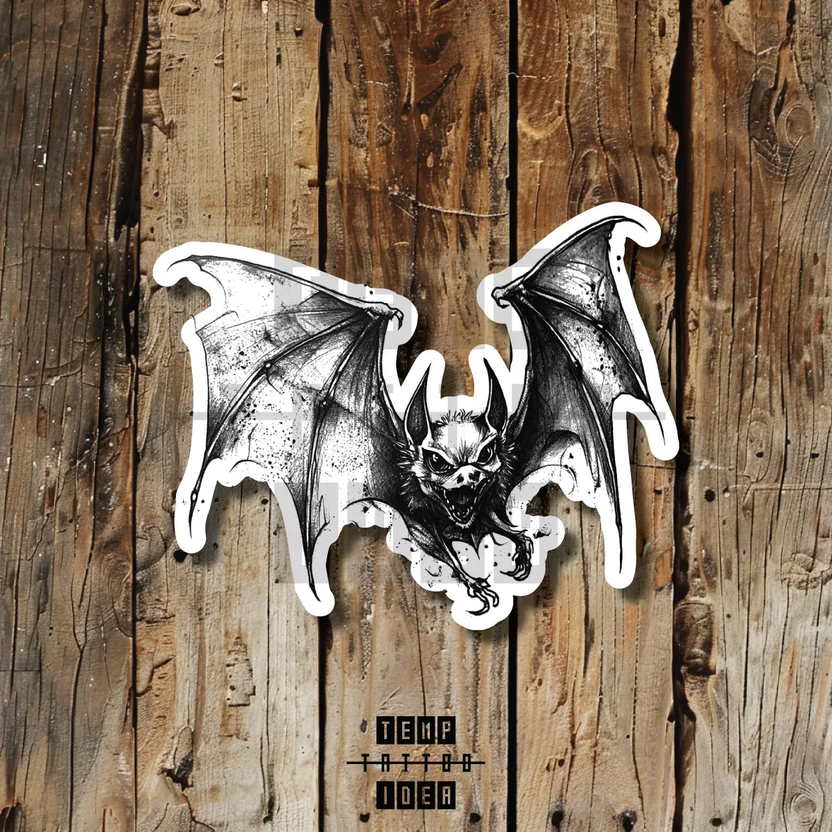 simple realistic gothic bat vampire batman wings tattoo idea design drawing flash vinyl sticker