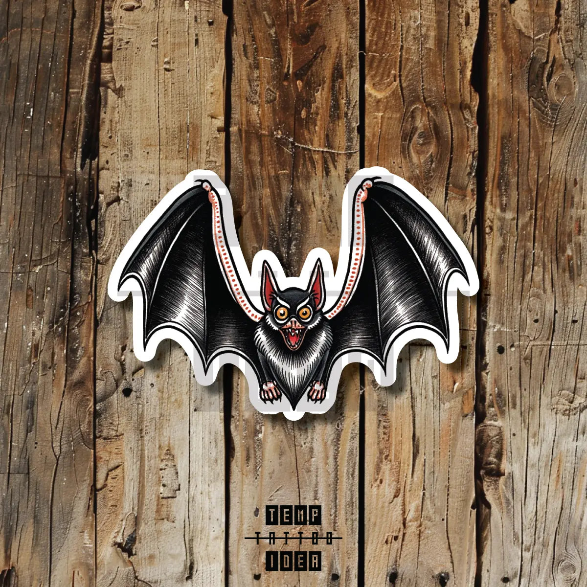 simple traditional bat tattoo idea design drawing flash vinyl sticker