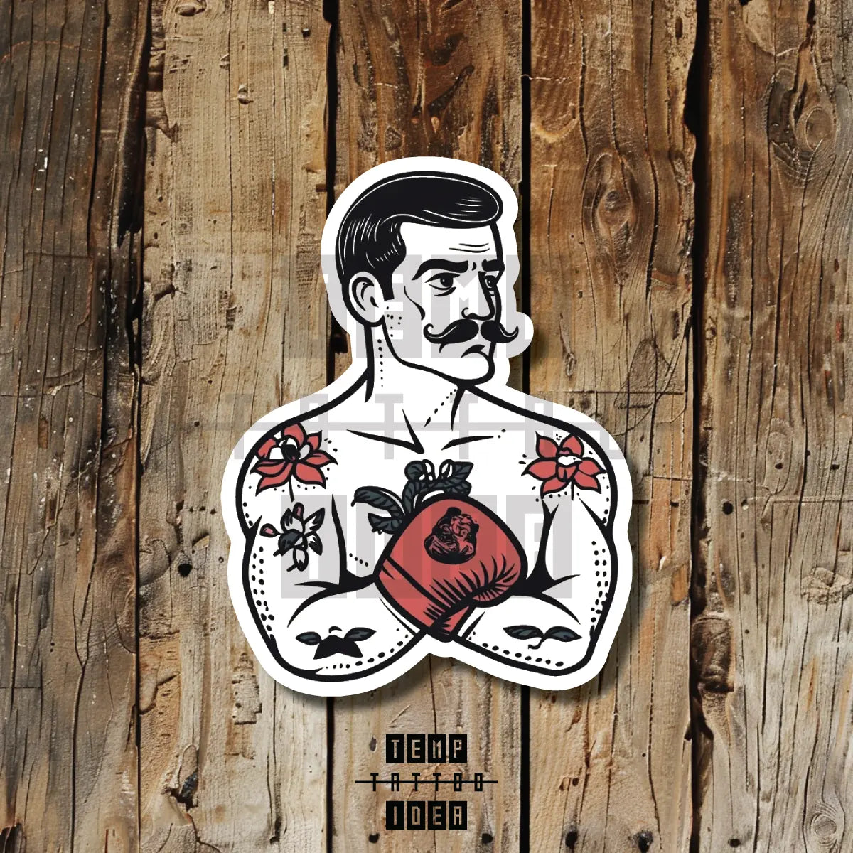 traditional boxer pinup old fashioned vintage boxing glove tattoo idea design drawing flash vinyl sticker