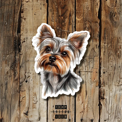 yorkshire terrier dog yorkie puppy memorial portrait tattoo idea design drawing flash vinyl sticker