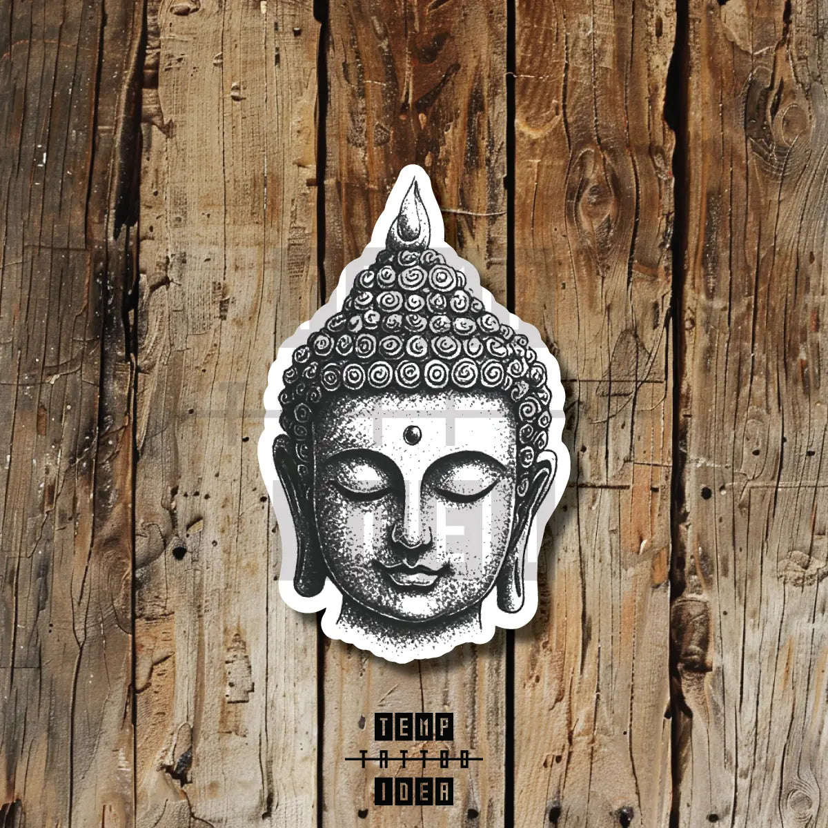 simple buddha head portrait chinese tattoo idea design drawing flash vinyl sticker