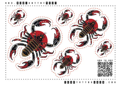 Traditional Scorpion Multi-Size Temporary Tattoo Sticker