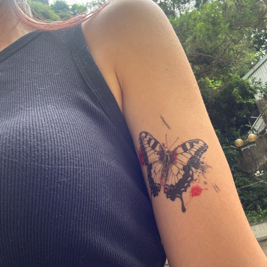 Trash Polka Butterfly Temporary Tattoo Idea Design Sticker